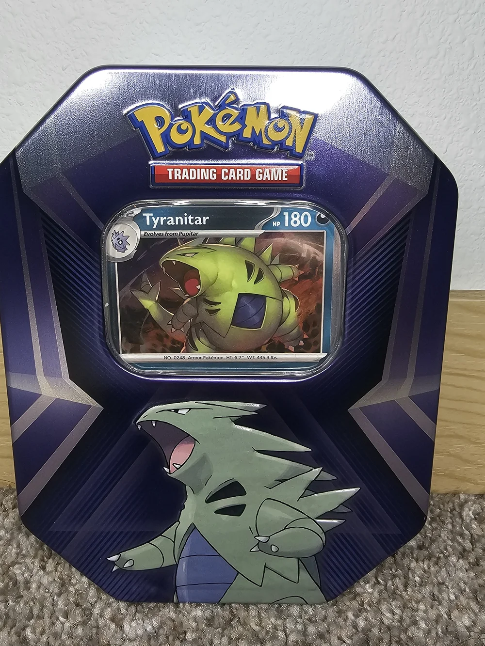 Trading Card Game Tin with Booster Packs and Tyranitar Promo - Blue